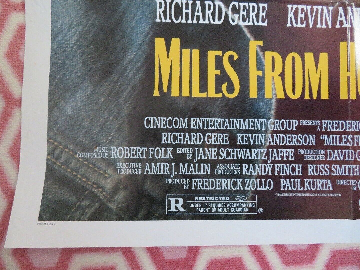 MILES FROM HOME US ONE SHEET POSTER RICHARD GERE KEVIN ANDERSON 1988 Movie posters