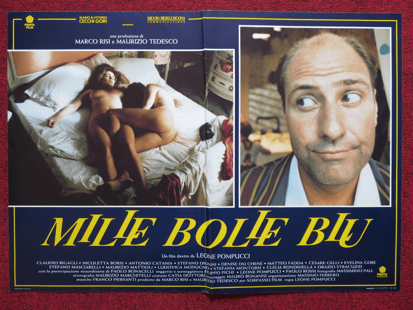 MILLE BOLLE BLU ITALIAN FOTOBUSTA POSTER CLAUDIO BIGAGLI NICOLETTA BORIS 1993 Rendezvous Cinema Movie posters