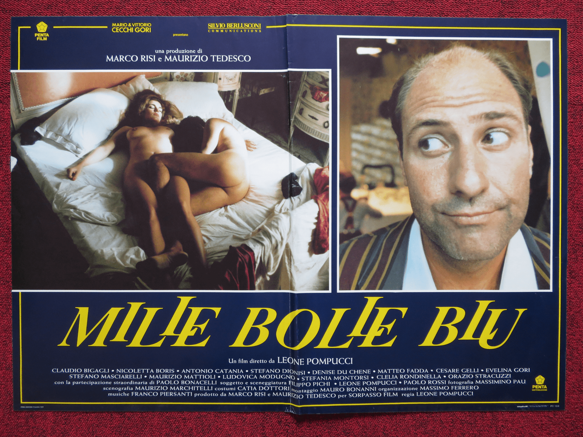 MILLE BOLLE BLU ITALIAN FOTOBUSTA POSTER CLAUDIO BIGAGLI NICOLETTA BORIS 1993 Rendezvous Cinema Movie posters