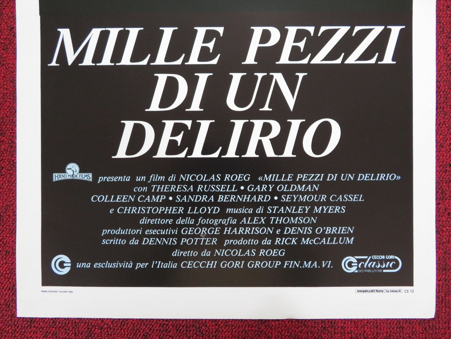 MILLE PEZZI DI UN DELIRIO ITALIAN LOCANDINA POSTER GARY OLDMAN LLOYD 1988 Rendezvous Cinema Movie posters