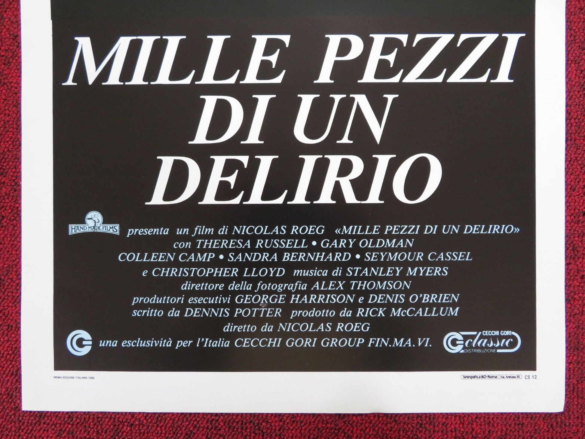 MILLE PEZZI DI UN DELIRIO ITALIAN LOCANDINA POSTER GARY OLDMAN LLOYD 1988 Rendezvous Cinema Movie posters