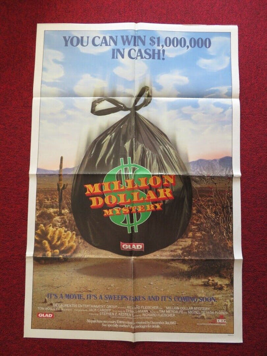 MILLION DOLLAR MYSTERY FOLDED US ONE SHEET POSTER EDDIE DEEZEN WENDY SHERMAN '87 Movie posters
