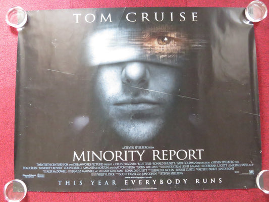MINORITY REPORT - c UK QUAD ROLLED POSTER SPIELBERG TOM CRUISE 2002 Rendezvous Cinema Movie posters