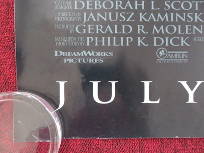 MINORITY REPORT UK QUAD ROLLED POSTER TOM CRUISE MAX VON SYDOW 2002 Rendezvous Cinema Movie posters