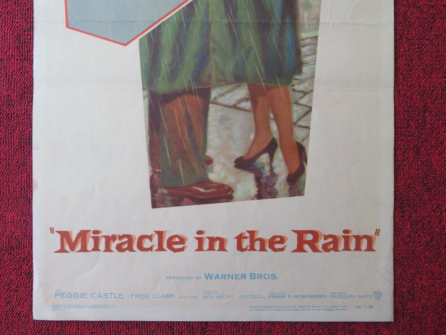 MIRACLE IN THE RAIN US INSERT (14"x 36") POSTER JANE WYMAN CAN JOHNSON 1956 Movie posters