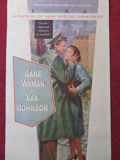 MIRACLE IN THE RAIN US INSERT (14"x 36") POSTER JANE WYMAN CAN JOHNSON 1956 Movie posters