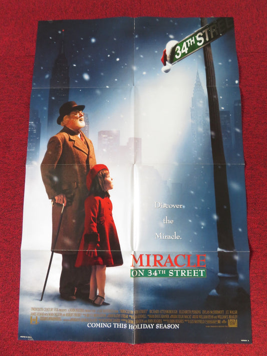 MIRACLE ON 34TH STREET - VERSION B FOLDED US ONE SHEET POSTER ATTENBOROUGH 1994 Rendezvous Cinema Movie posters