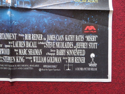 MISERY FOLDED TURKISH ONE SHEET POSTER STEPHEN KING KATHY BATES JAMES CAAN 1990 - Rendezvous Cinema