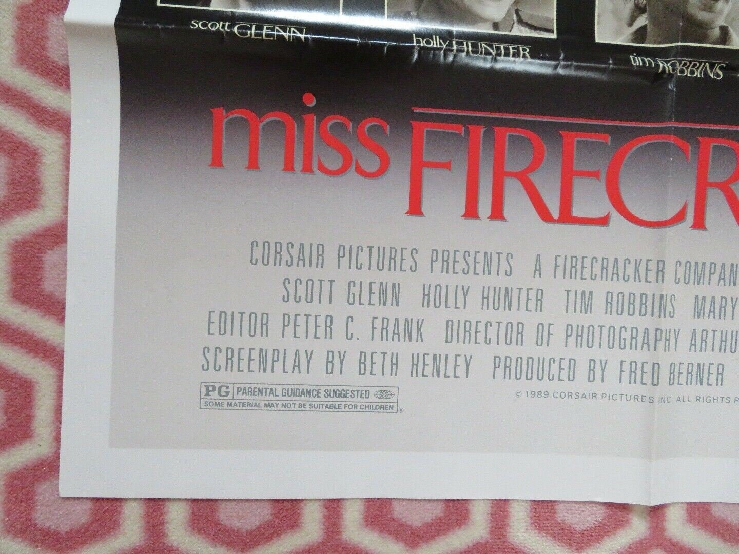 MISS FIRECRACKER FOLDED US ONE SHEET POSTER HOLLY HUNTER SCOT GLENN 1989 Movie posters