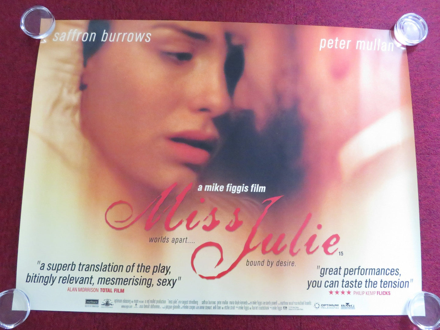 MISS JULIE UK QUAD (30"x 40") ROLLED POSTER SAFFRON BURROWS PETER MULLAN 1999 Rendezvous Cinema Movie posters