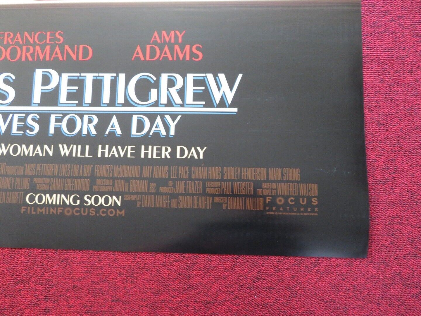 MISS PETTIGREW LIVES FOR A DAY US ONE SHEET ROLLED POSTER FRANCES MCDORMAND 2008 Movie posters