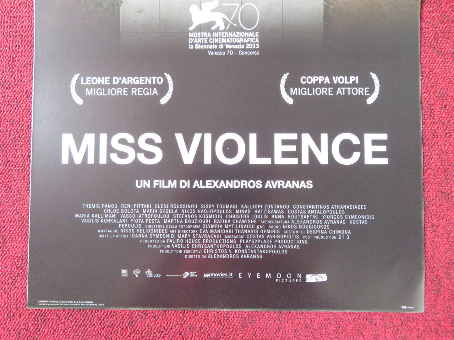 MISS VIOLENCE ITALIAN LOCANDINA POSTER THEMIS PANOU RENI PITTAKI 2013 Rendezvous Cinema Movie posters