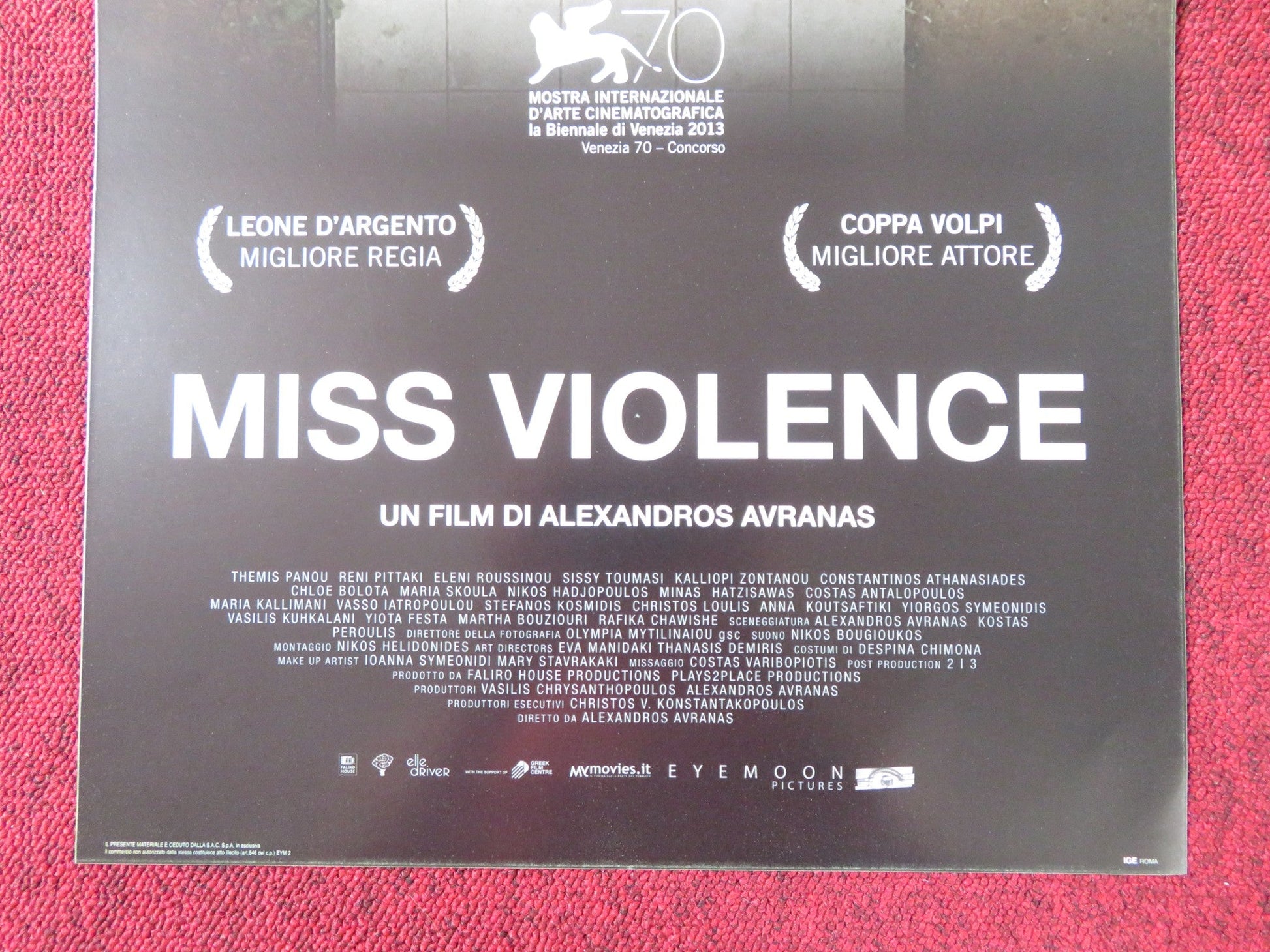 MISS VIOLENCE ITALIAN LOCANDINA POSTER THEMIS PANOU RENI PITTAKI 2013 Rendezvous Cinema Movie posters