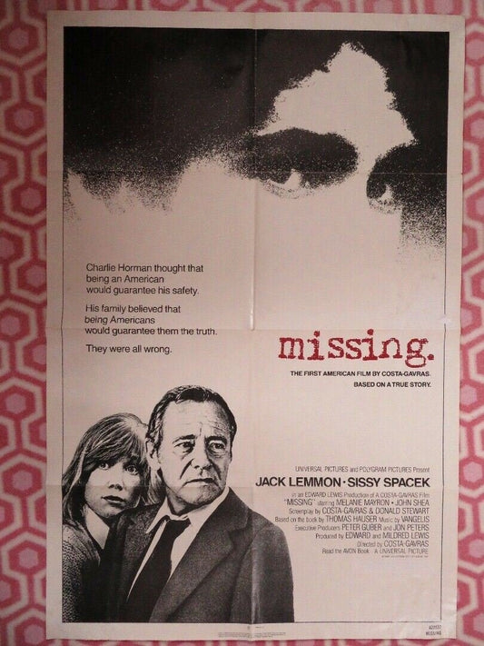 MISSING US ONE SHEET POSTER JACK LEMMON SISSY SPACEK 1982 - Rendezvous Cinema