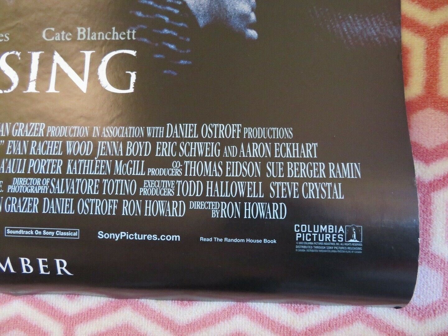 MISSING US ROLLED POSTER CATE BLANCHETT TOMMY LEE JONES 2003 Movie posters