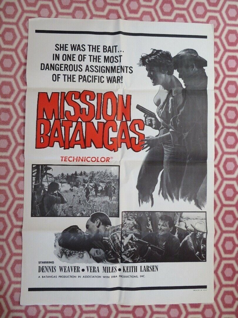 MISSION BATANGAS US ONE SHEET POSTER DENNIS WEAVER VERA MILES 1968 Movie posters