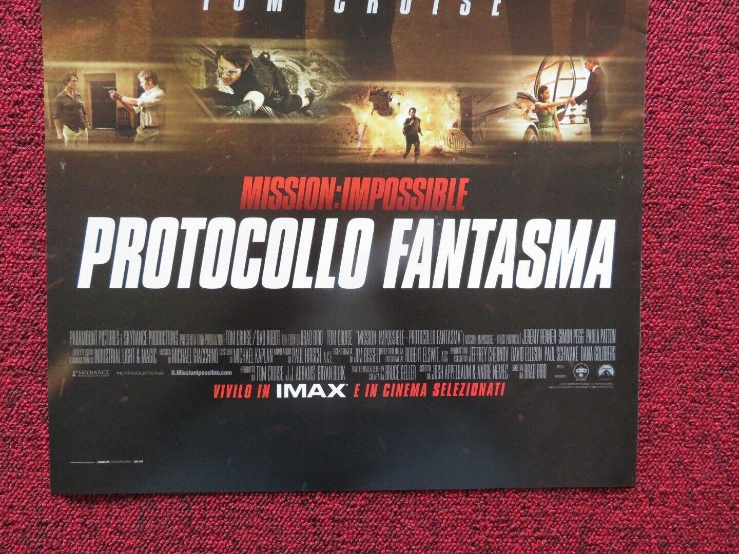 MISSION: IMPOSSIBLE GHOST PROTOCOL ITALIAN LOCANDINA (27"x12.5") POSTER 2011 Movie posters