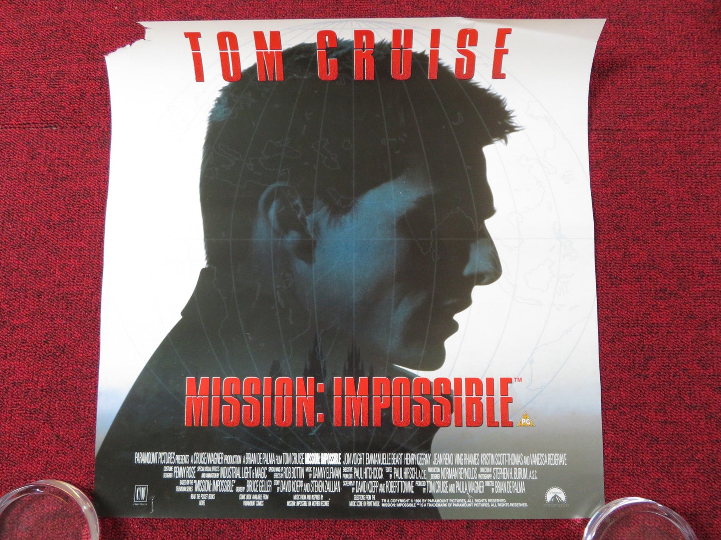 MISSION: IMPOSSIBLE VHS VIDEO POSTER TOM CRUISE JON VOIGHT 1996 Rendezvous Cinema Movie posters