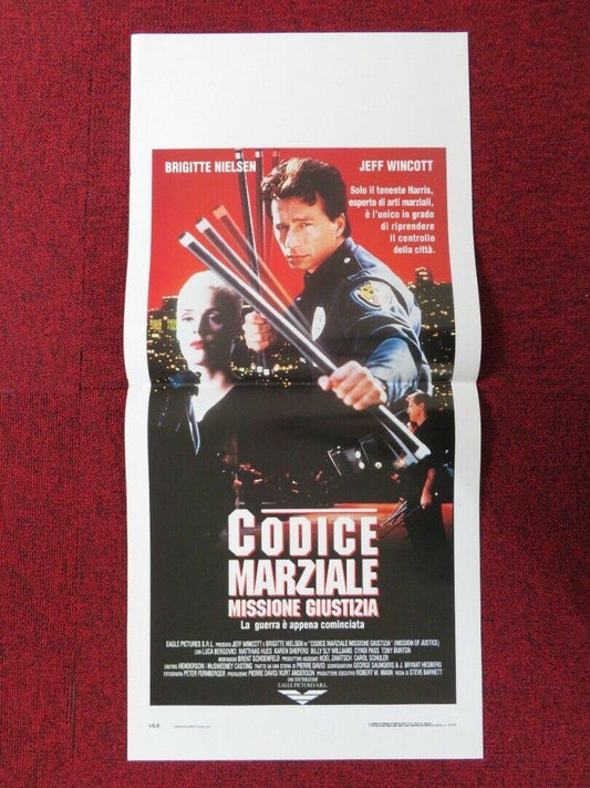 MISSION OF JUSTICE ITALIAN LOCANDINA (27.5"x13") POSTER BRIGIETTE NIELSEN 1992 Movie posters