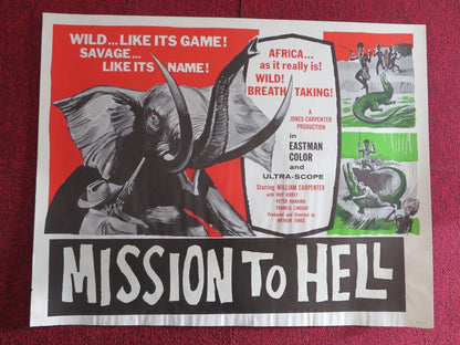 MISSION TO HELL /Savage! US HALF SHEET (22"x 28") POSTER WILLIAM CARPENTER 1962 Movie posters