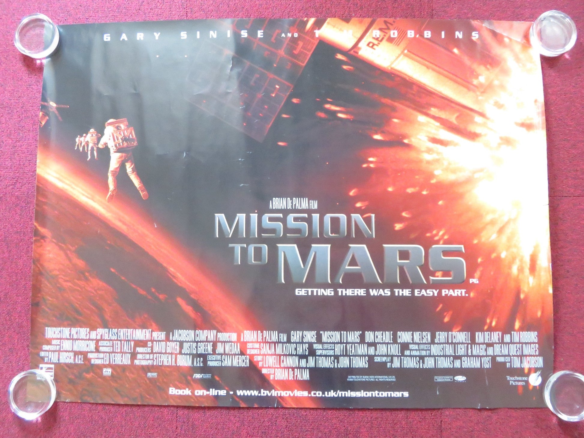 MISSION TO MARS - B UK QUAD (30"x 40") ROLLED POSTER GARY SINISE T. ROBBINS 2000 Rendezvous Cinema Movie posters