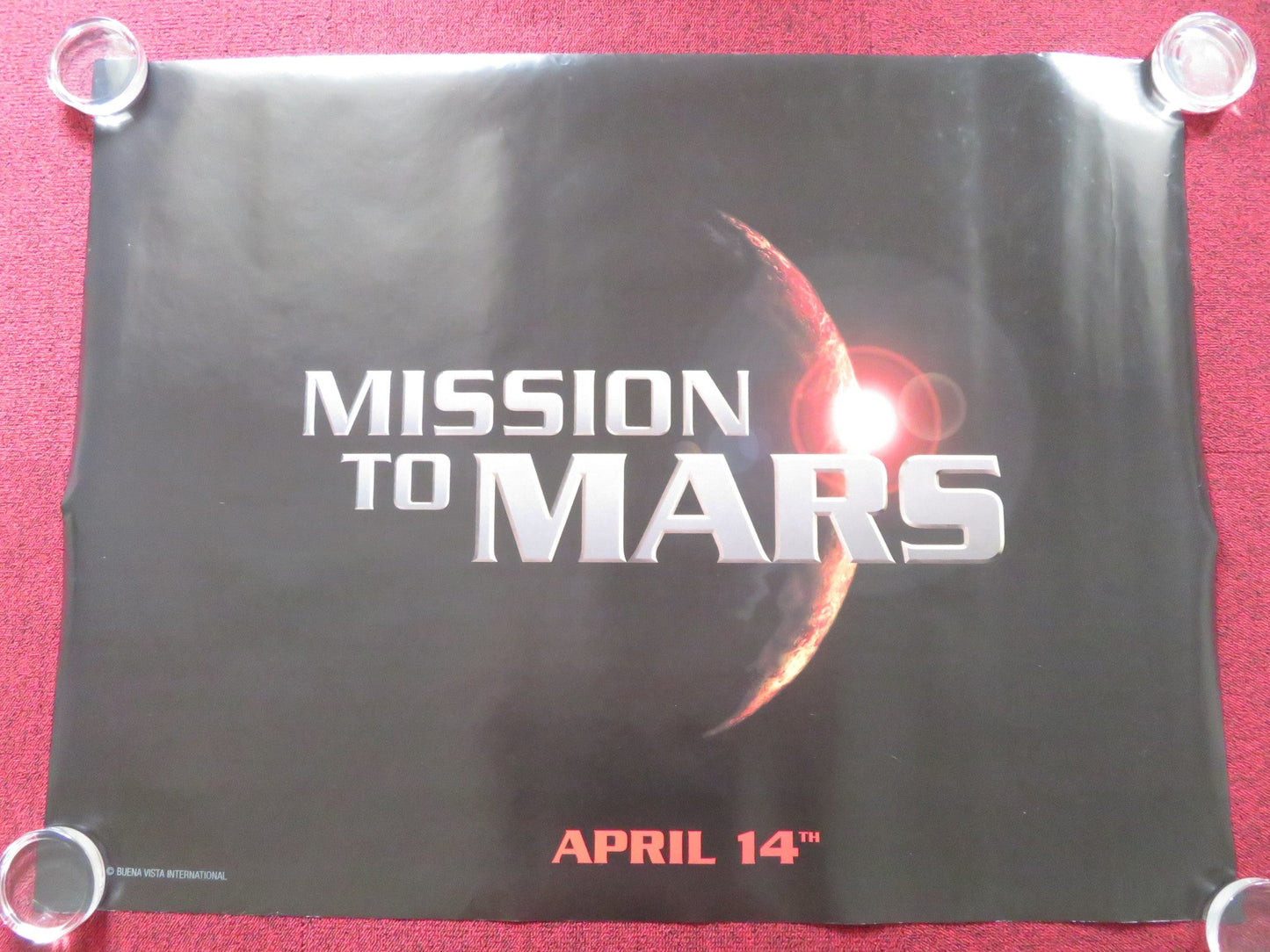 MISSION TO MARS UK QUAD (30"x 40") ROLLED POSTER GARY SINISE TIM ROBBINS 2000 Rendezvous Cinema Movie posters