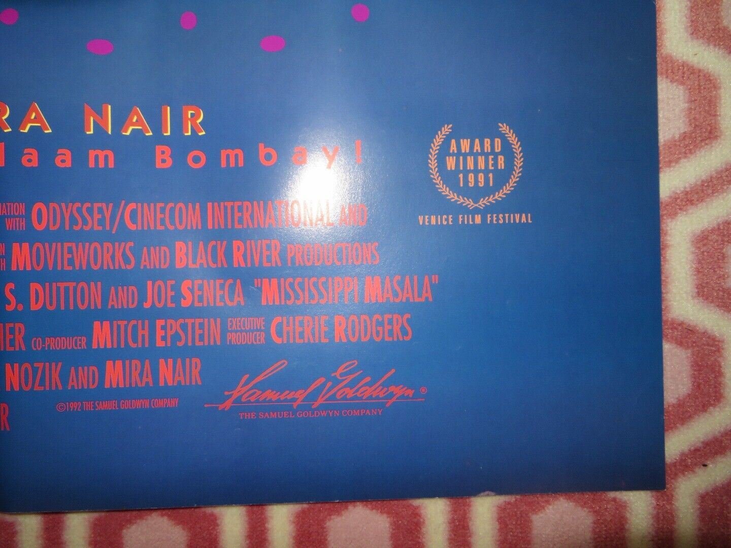 MISSISSIPPI MASALA FOLDED US ONE SHEET POSTER DENIS WASHINGTON ROSHAN SETH 1991 - Rendezvous Cinema