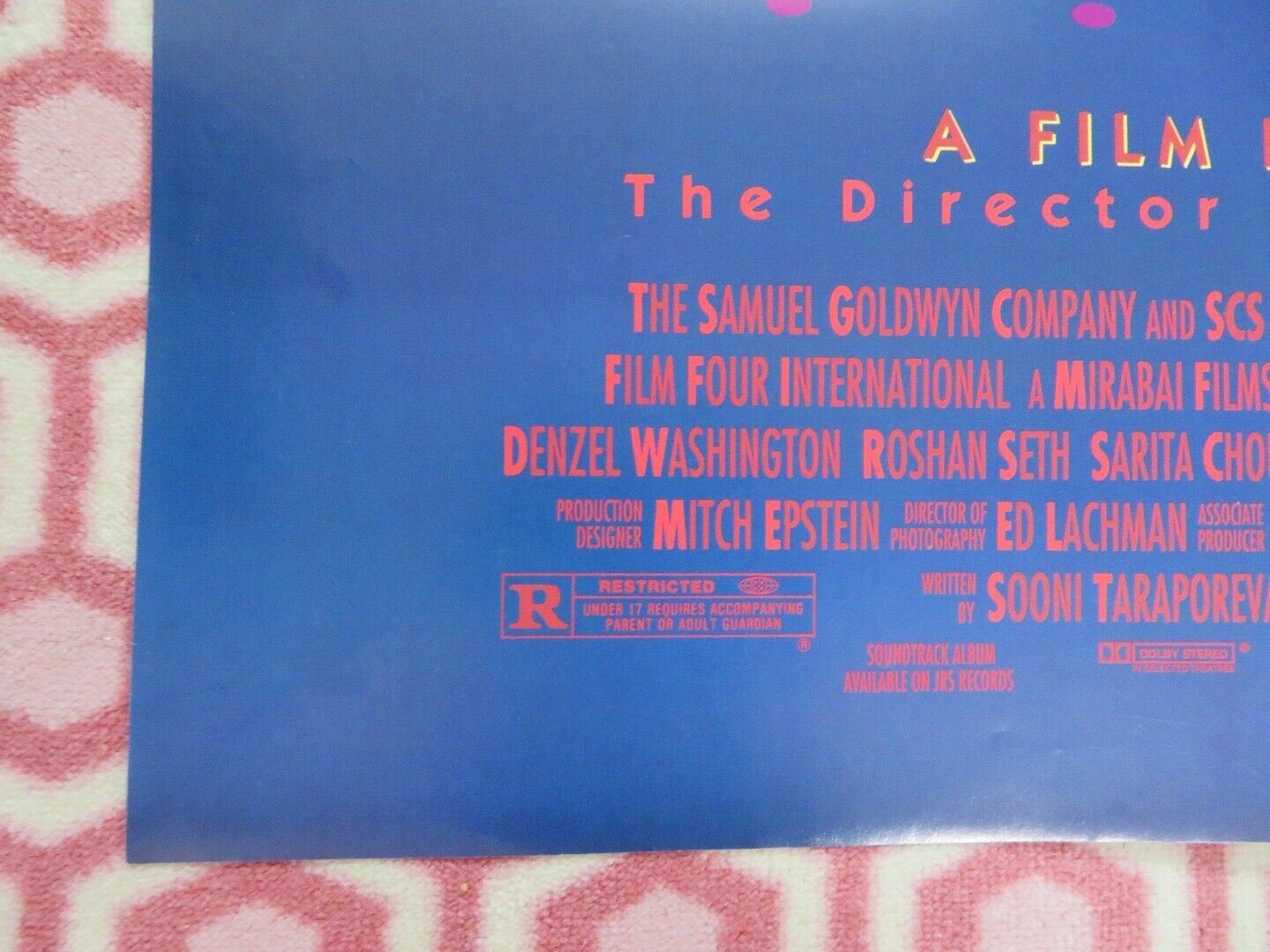 MISSISSIPPI MASALA FOLDED US ONE SHEET POSTER DENIS WASHINGTON ROSHAN SETH 1991 - Rendezvous Cinema