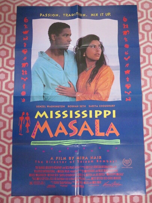 MISSISSIPPI MASALA FOLDED US ONE SHEET POSTER DENIS WASHINGTON ROSHAN SETH 1991 - Rendezvous Cinema