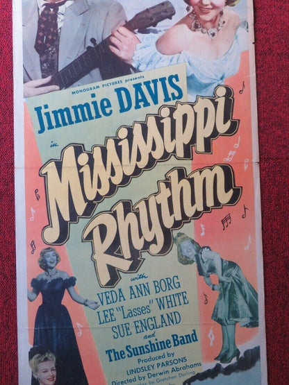 MISSISSIPPI RHYTHM US INSERT (14"x 36") POSTER JIMMIE DAVIS 1949 Movie posters