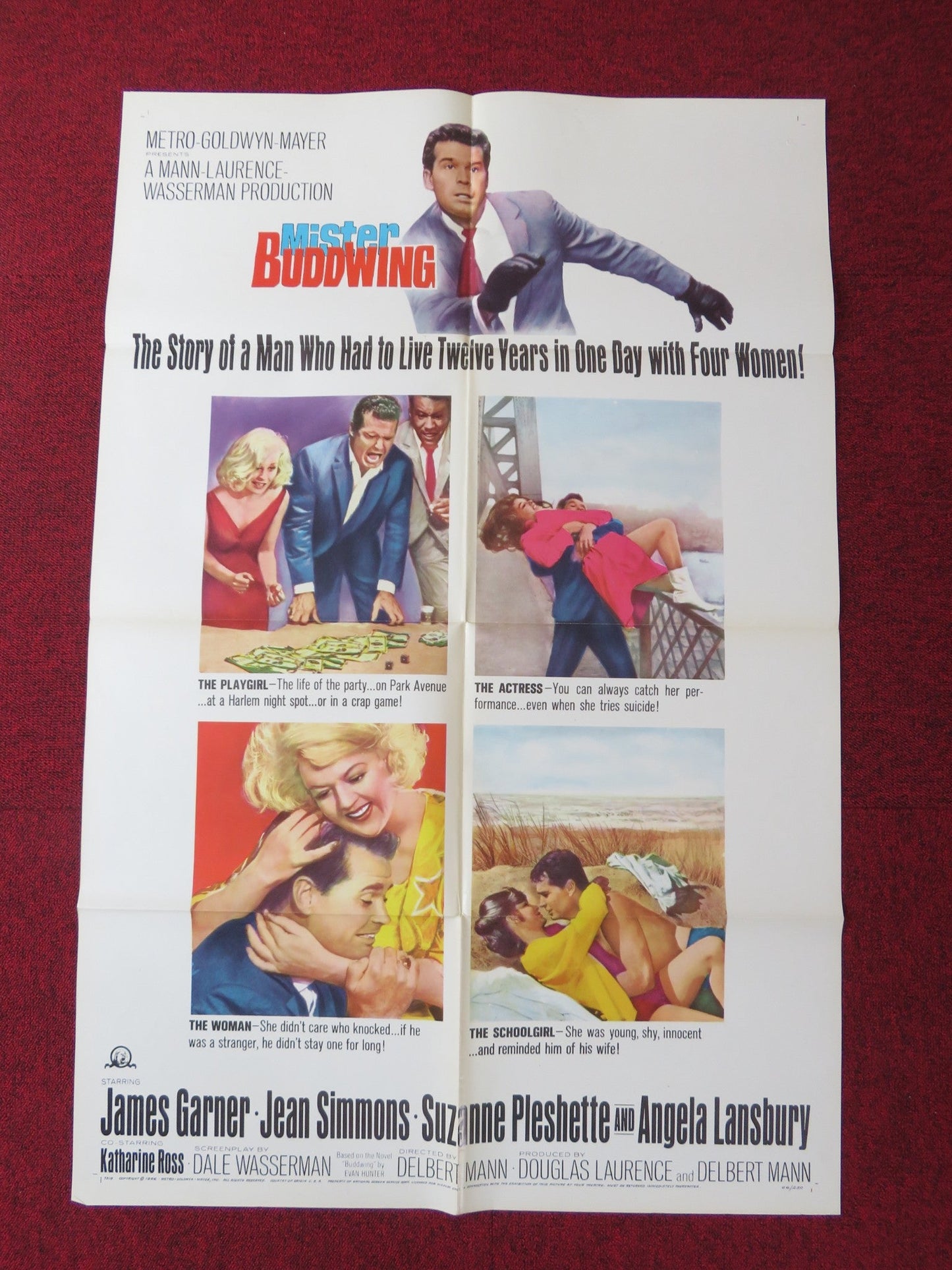MISTER BUDDWING FOLDED US ONE SHEET POSTER JAMES GARNER JEAN SIMMONS 1966 Rendezvous Cinema Movie posters