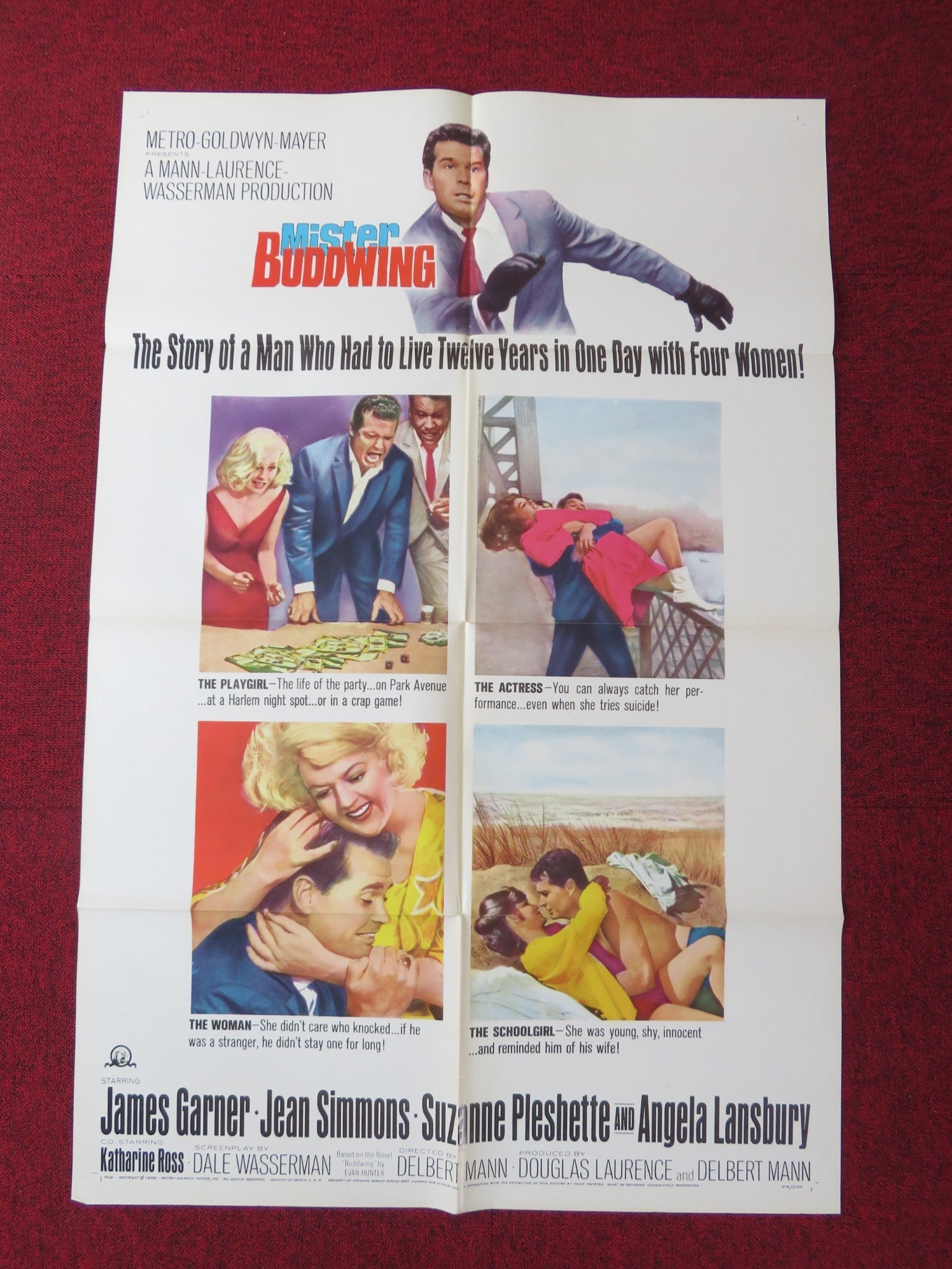 MISTER BUDDWING FOLDED US ONE SHEET POSTER JAMES GARNER JEAN SIMMONS 1966 Rendezvous Cinema Movie posters