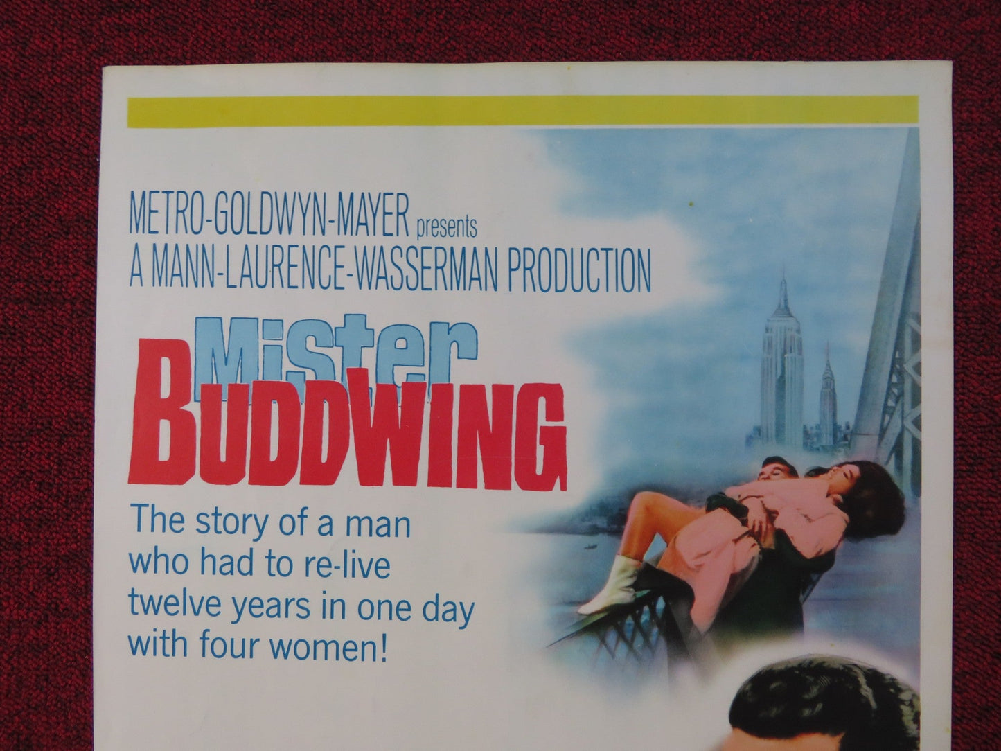 MISTER BUDDWING US INSERT (14"x 36") POSTER JAMES GARNER JEAN SIMMONS 1966 Rendezvous Cinema Movie posters