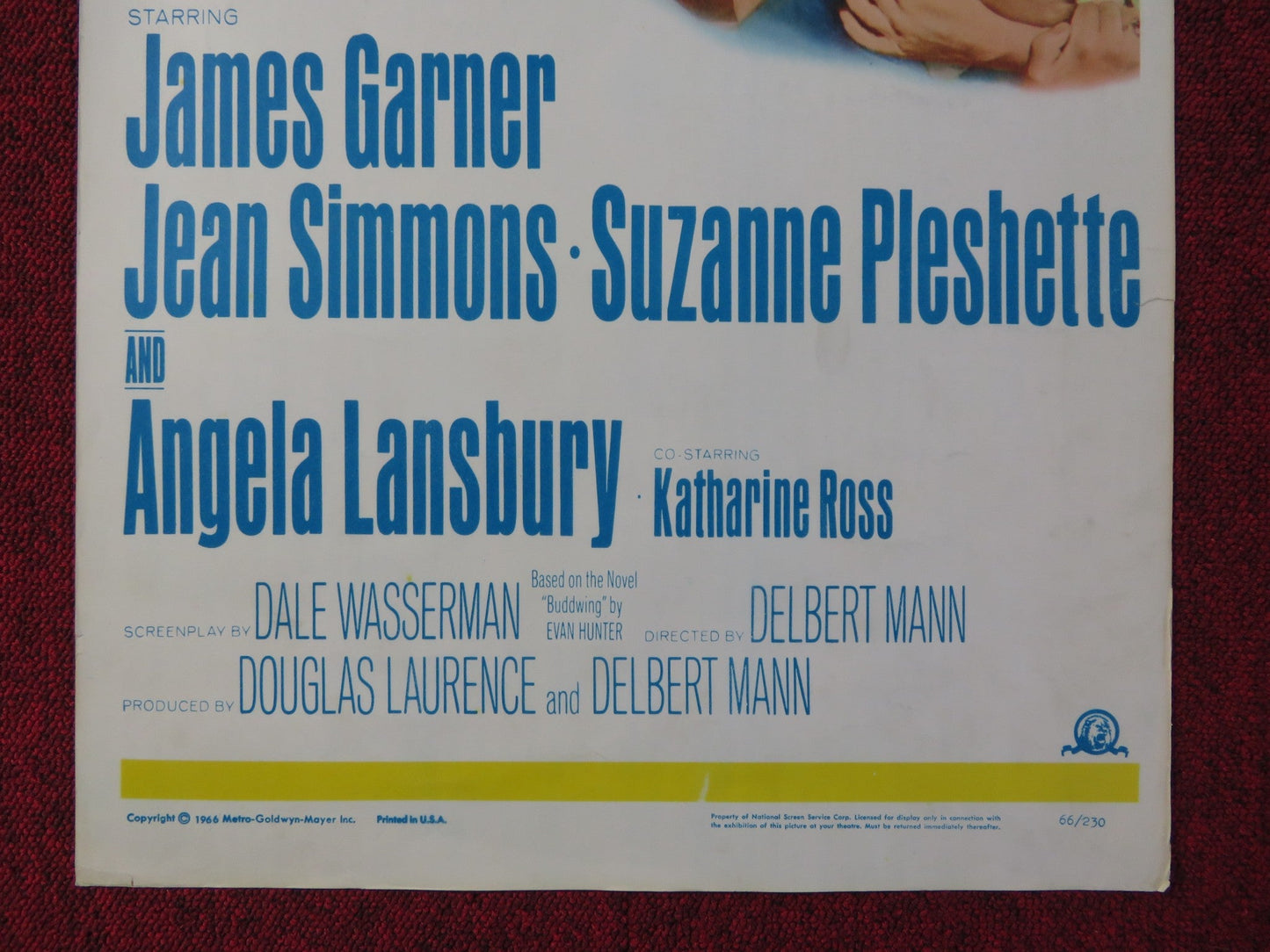 MISTER BUDDWING US INSERT (14"x 36") POSTER JAMES GARNER JEAN SIMMONS 1966 Rendezvous Cinema Movie posters