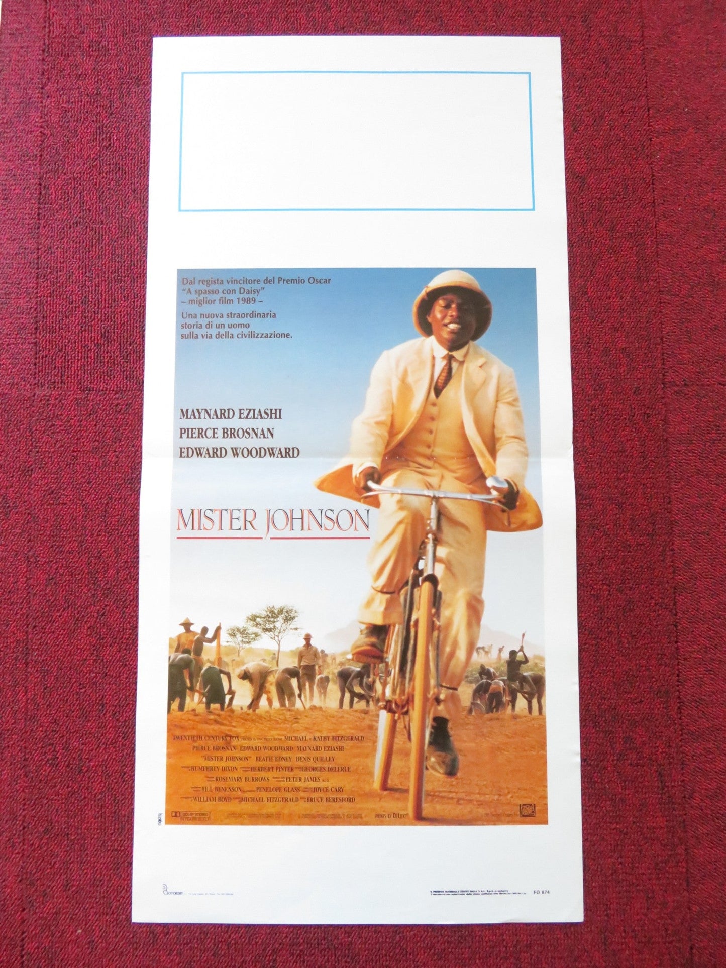 MISTER JOHNSON ITALIAN LOCANDINA POSTER MANYARD EZIASHI PIERCE BROSNAN 1990 Rendezvous Cinema Movie posters