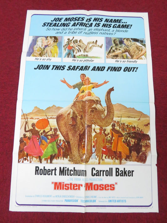 MISTER MOSES FOLDED US ONE SHEET POSTER ROBERT MITCHUM CARROLL BAKER 1965 Rendezvous Cinema Movie posters