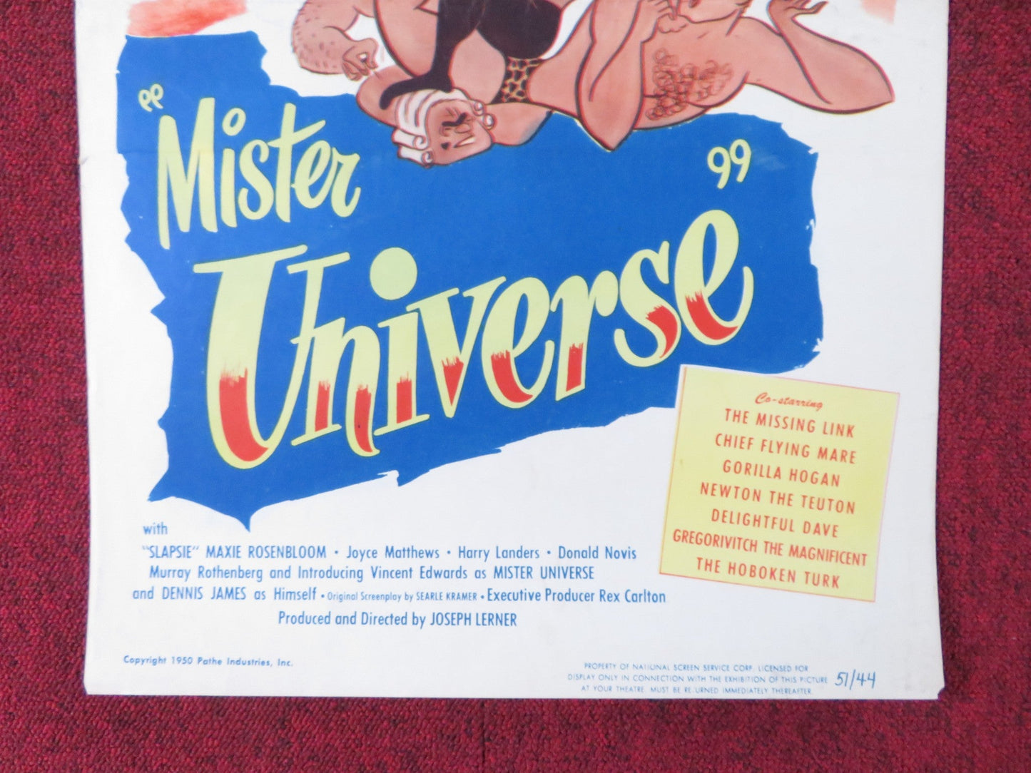 MISTER UNIVERSE US INSERT (14"x 36") POSTER JACK CARSON JANIS PAIGE 1951 Rendezvous Cinema Movie posters