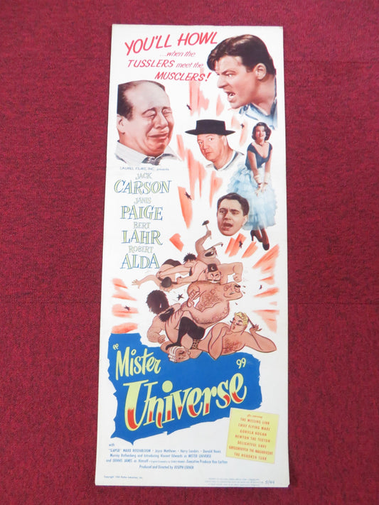 MISTER UNIVERSE US INSERT (14"x 36") POSTER JACK CARSON JANIS PAIGE 1951 Rendezvous Cinema Movie posters