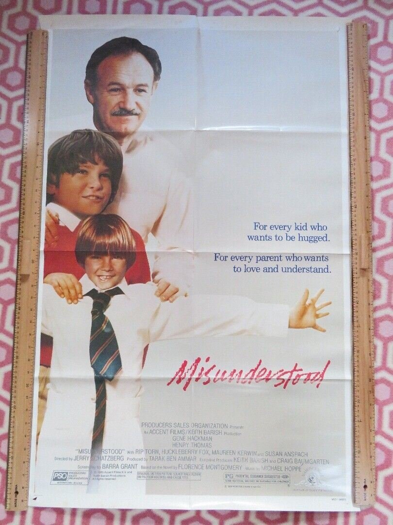 MISUNDERSTOOD US ONE SHEET POSTER RIP TORN GENE HACKMAN 1984 Movie posters