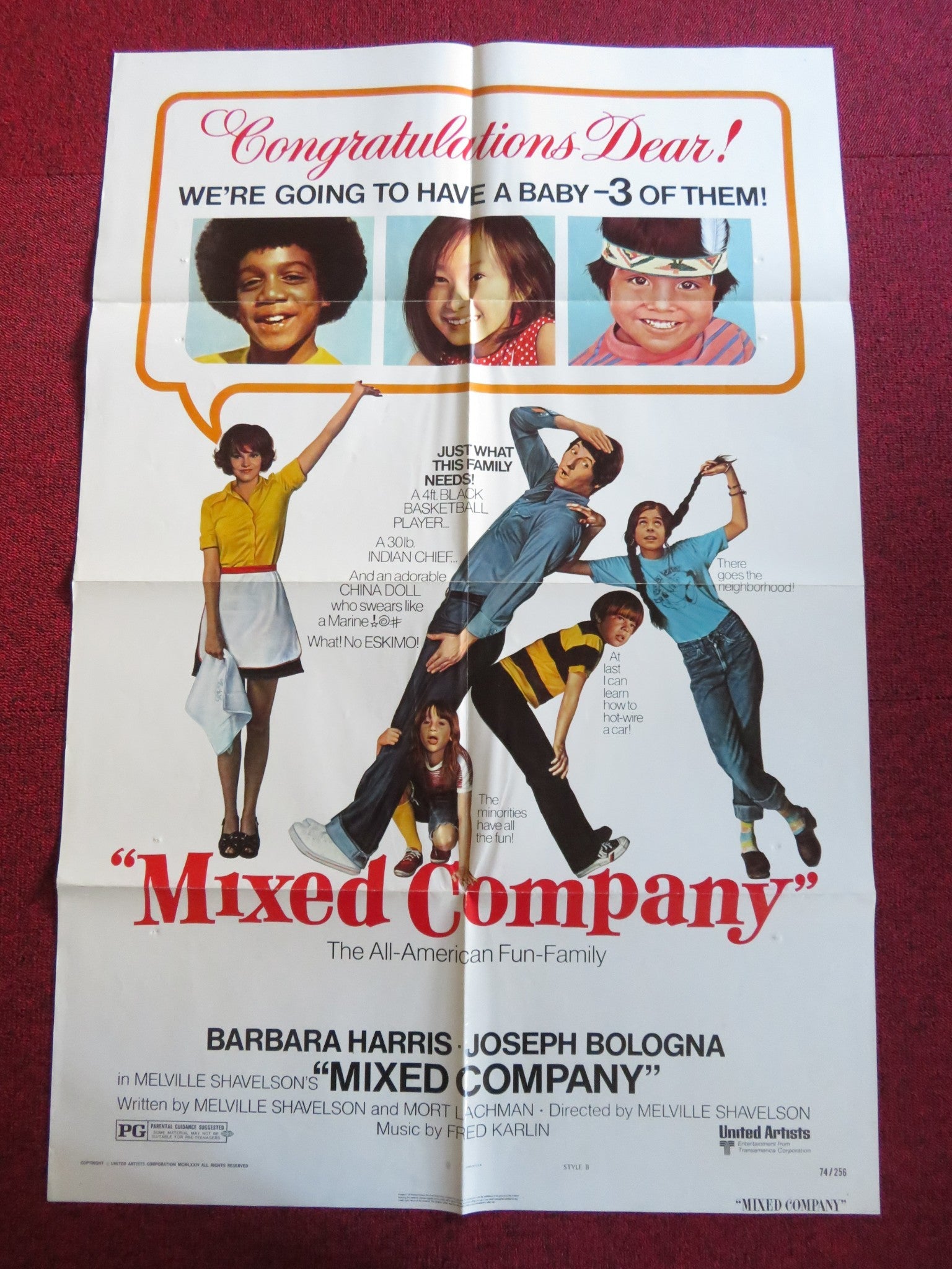 MIXED COMPANY - STYLE B FOLDED US ONE SHEET POSTER B.HARRIS J. BOLOGNA 1974 Rendezvous Cinema Movie posters