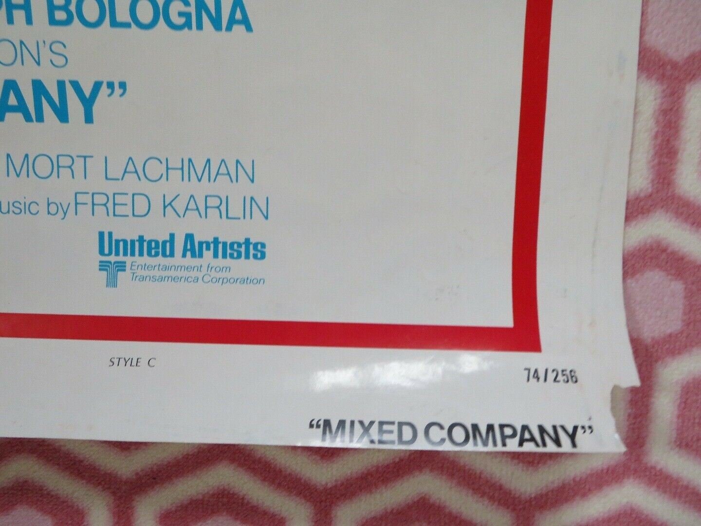 MIXED COMPANY US ONE SHEET POSTER BARBARA HARRIS JOSEPH BOLOGNA 1974 Movie posters