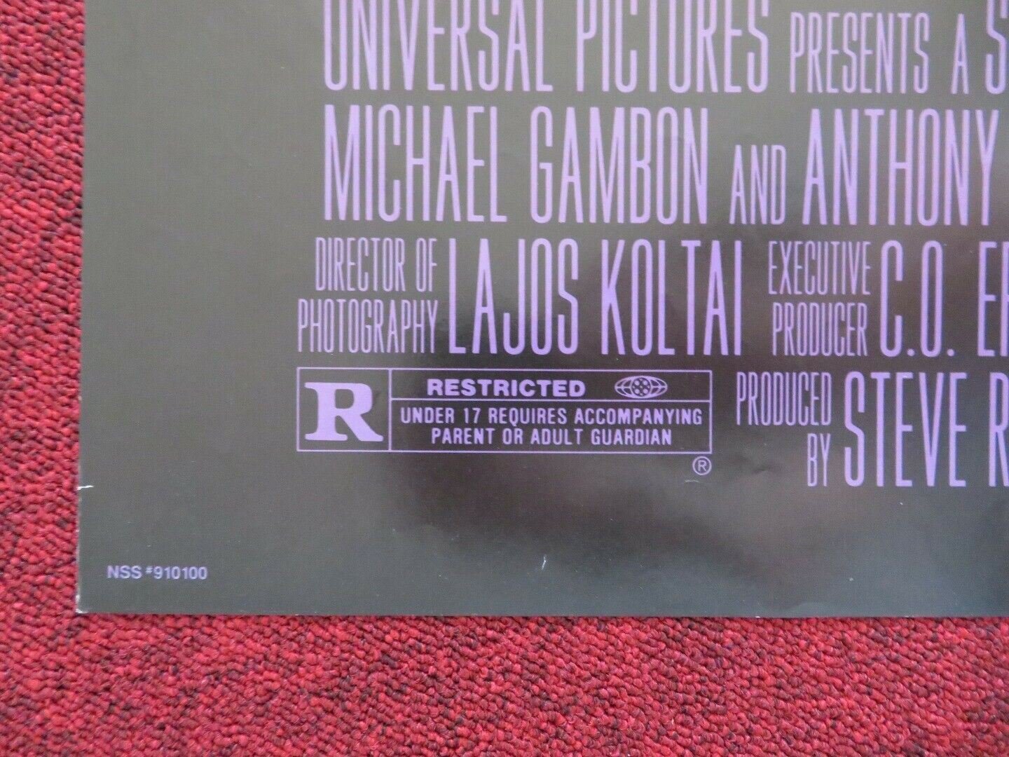 MOBSTERS FOLDED US ONE SHEET POSTER CHRISTIAN SLATER RODNEY EASTMAN 1991 Movie posters