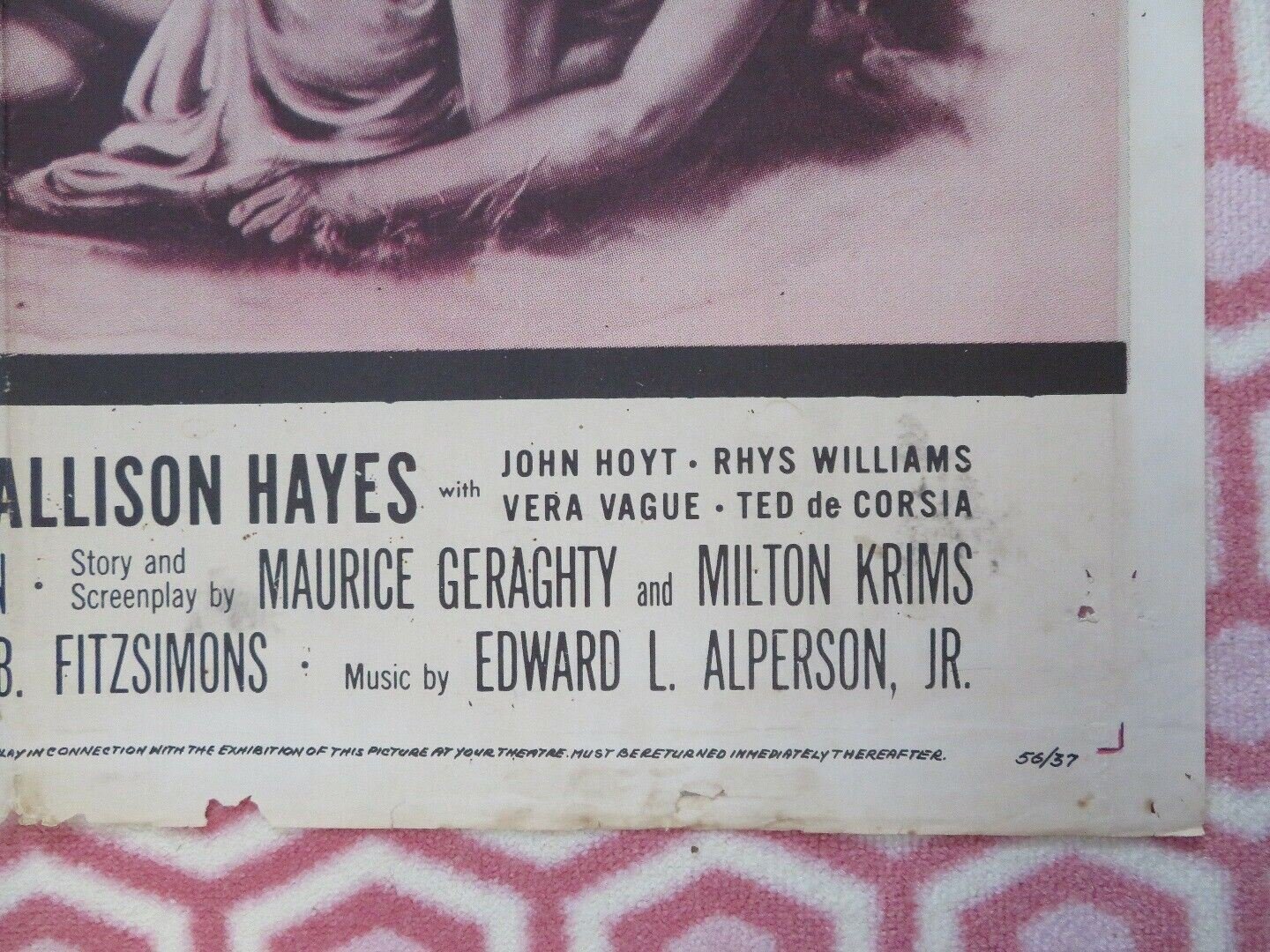 MOHAWK FOLDED US ONE SHEET POSTER SCOTT BRADY RITA GAM 1956 Movie posters