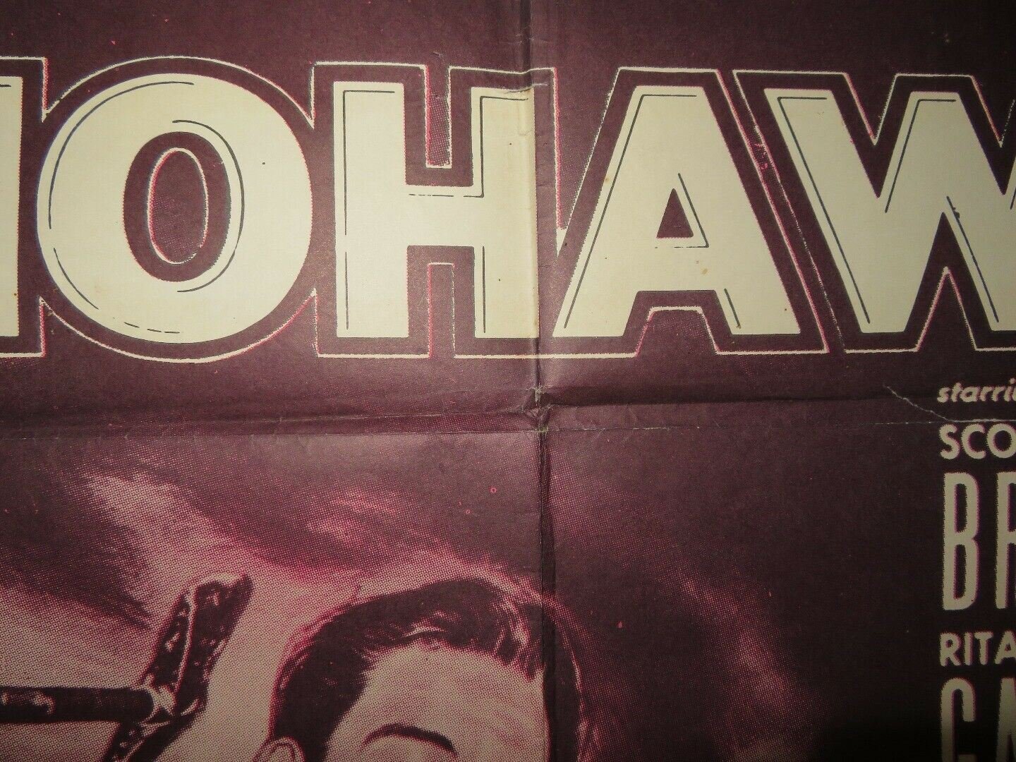 MOHAWK FOLDED US ONE SHEET POSTER SCOTT BRADY RITA GAM 1956 Movie posters
