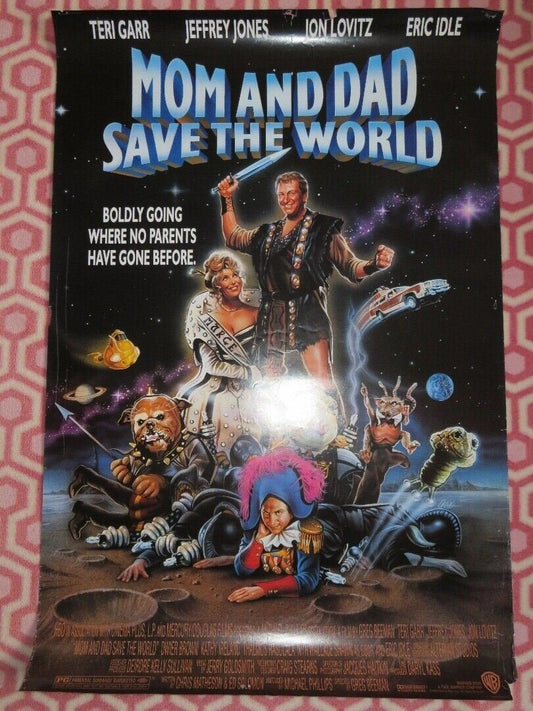 MOM AND DAD SAVE THE WORLD ONE SHEET ROLLED POSTER TERI GARR ERIC IDLE 1992 Movie posters