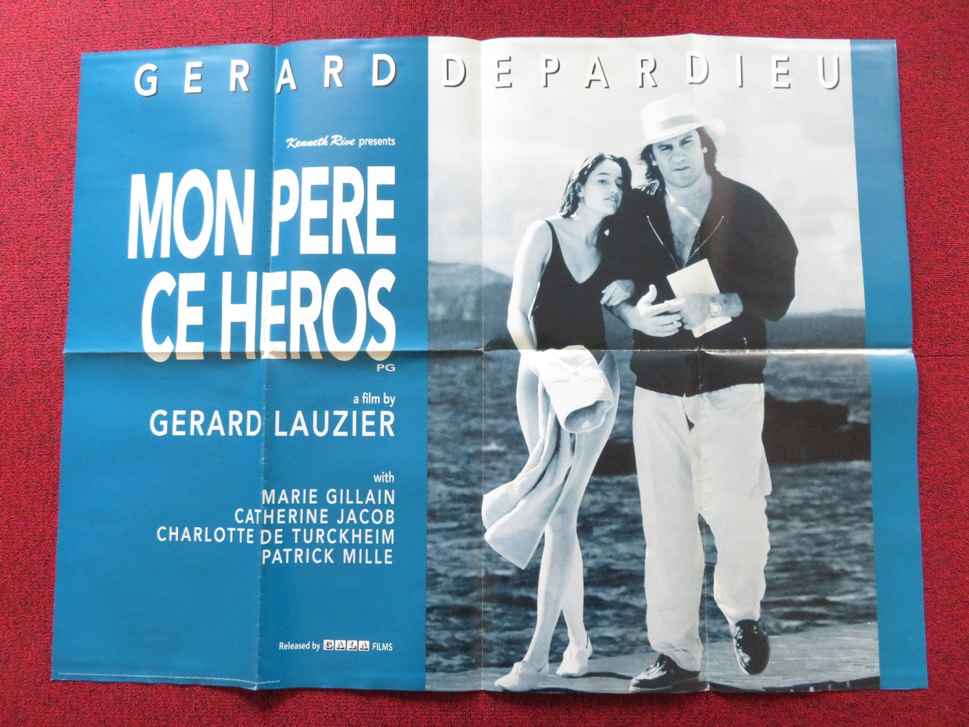 MON PERE CE HEROS UK QUAD POSTER FOLDED GERARD DEPARDIEU MARIE GILLAIN 1991 Rendezvous Cinema Movie posters