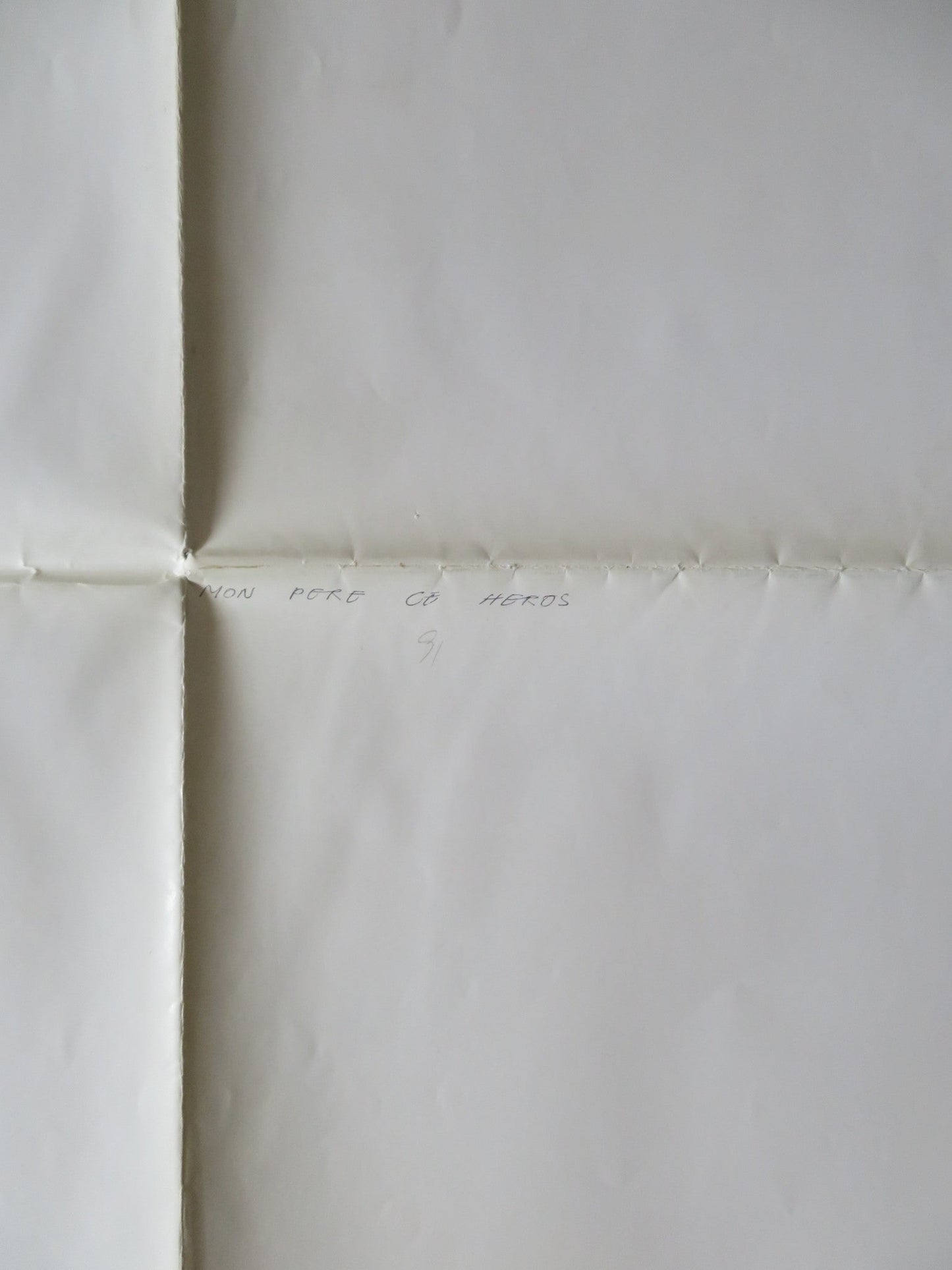 MON PERE CE HEROS UK QUAD POSTER FOLDED GERARD DEPARDIEU MARIE GILLAIN 1991 Rendezvous Cinema Movie posters