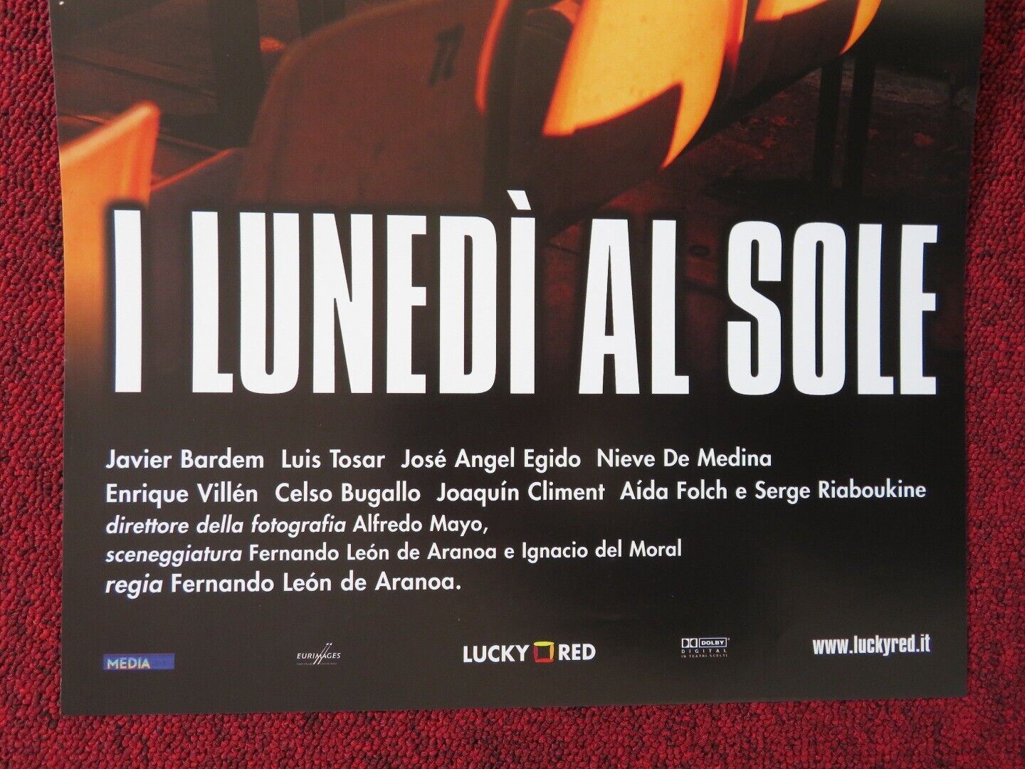 MONDAYS IN THE SUN ITALIAN LOCANDINA (23.5"x11.5") POSTER JAVIER BARDEM 2002 Movie posters