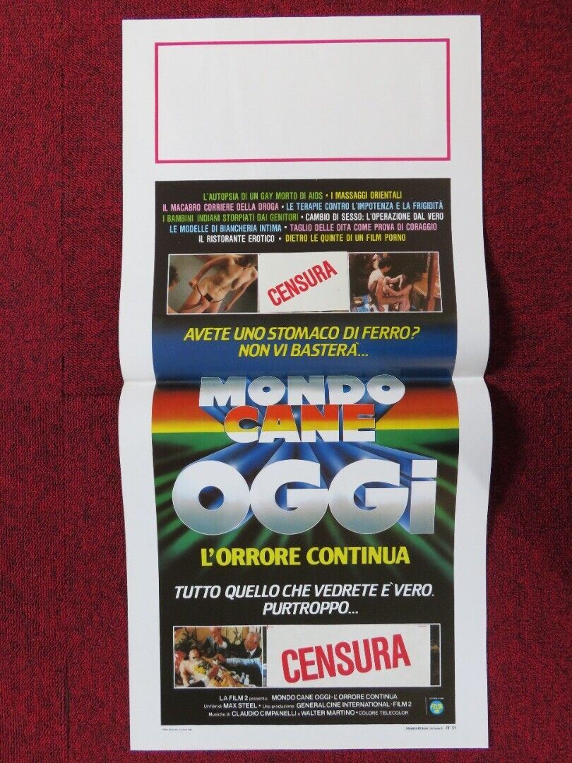 MONDO CANE OGGI / Savage World Today ITALIAN LOCANDINA (27.5"x13") POSTER 1985 - Rendezvous Cinema