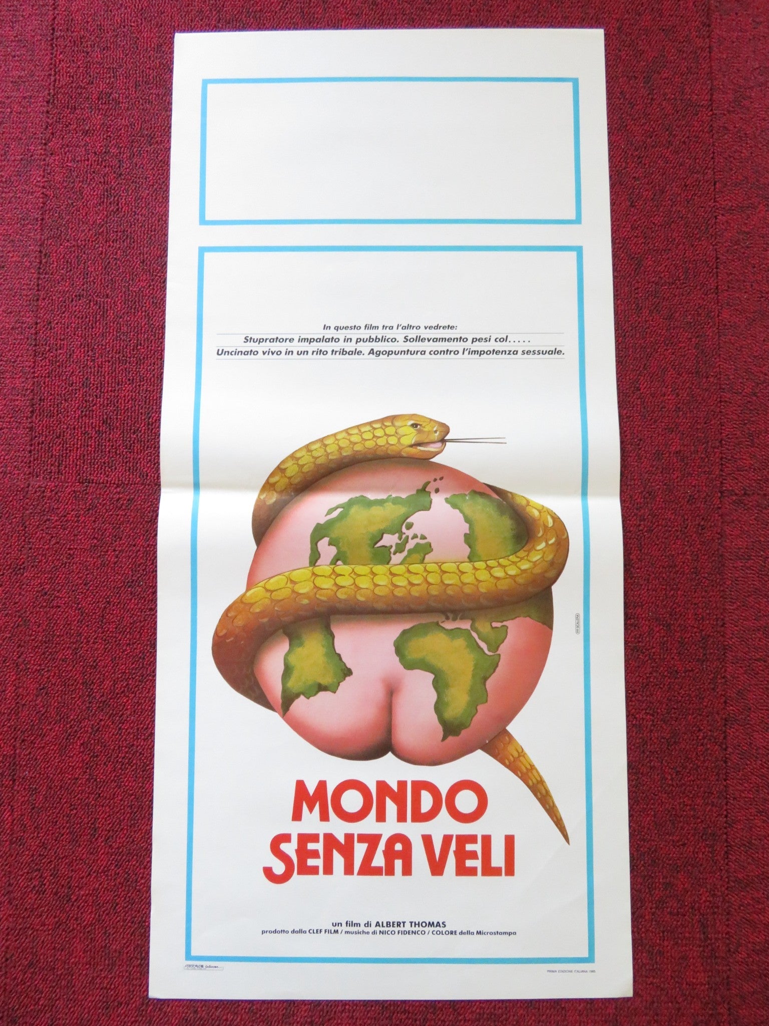 MONDO SENZA VELI ITALIAN LOCANDINA POSTER ROMANO MALASPINA 1985 Rendezvous Cinema Movie posters
